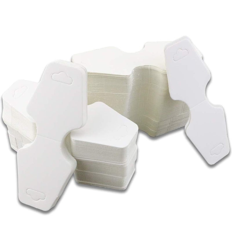Twdrer 400PCS Jewelry Display Cards with Hole, White Kraft Paper Hanging Holder for Necklace Bracelet Earrings Hair Accessories, Small Business Packaging Supplies, 4.1x1.8 Inches - Image 4